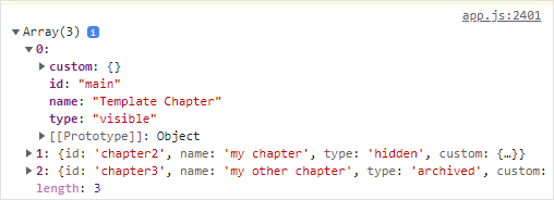 getChapters response example