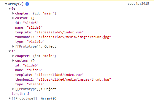 getChapterSlides response example